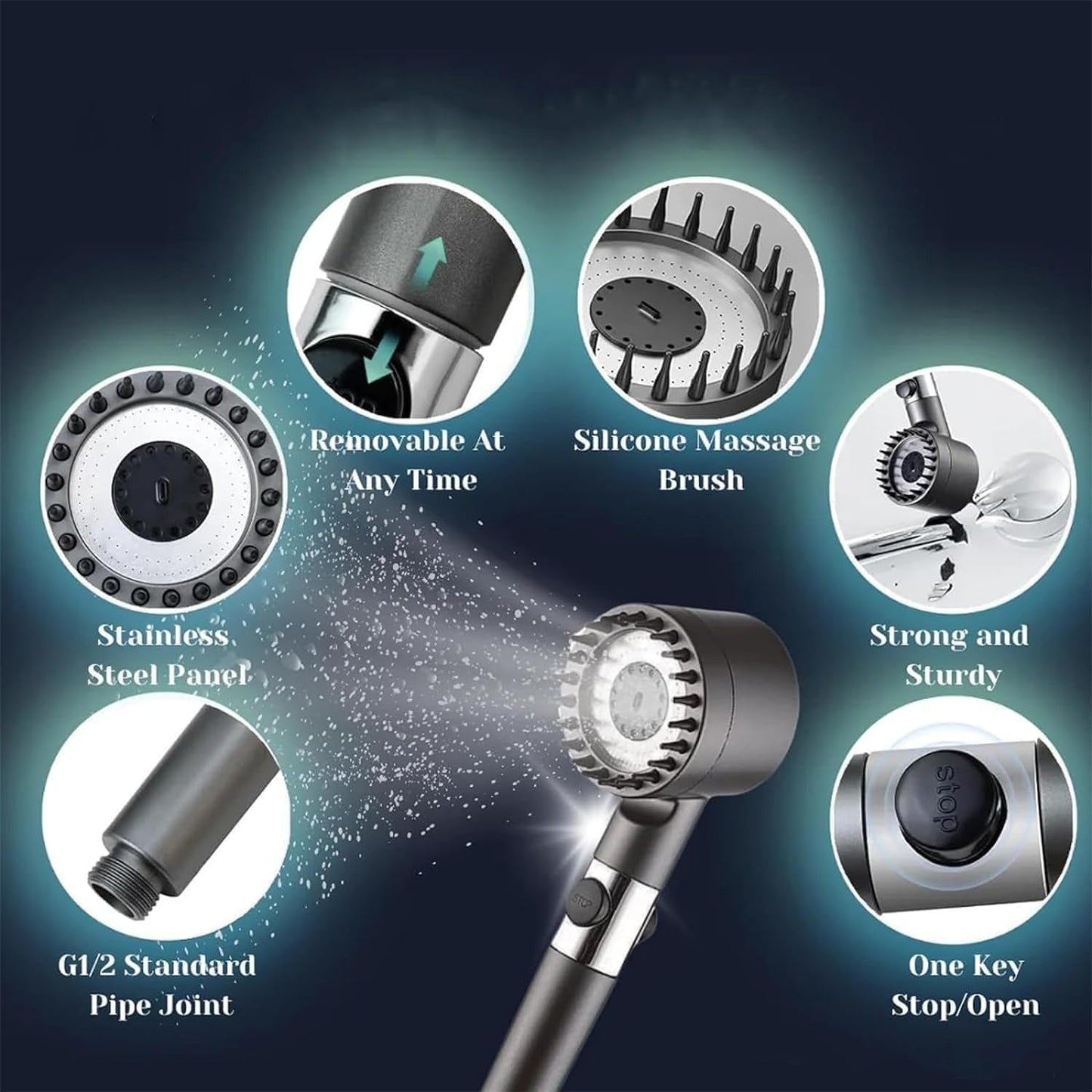 Multifunctional Scalp Massage Shower Head